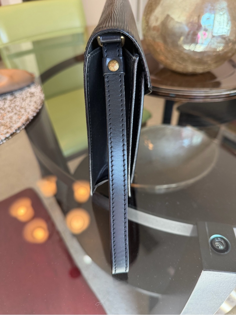 Louis Vuitton Black Epi Leather Wristlet with Gold-Tone Lock - Picture 14 of 16